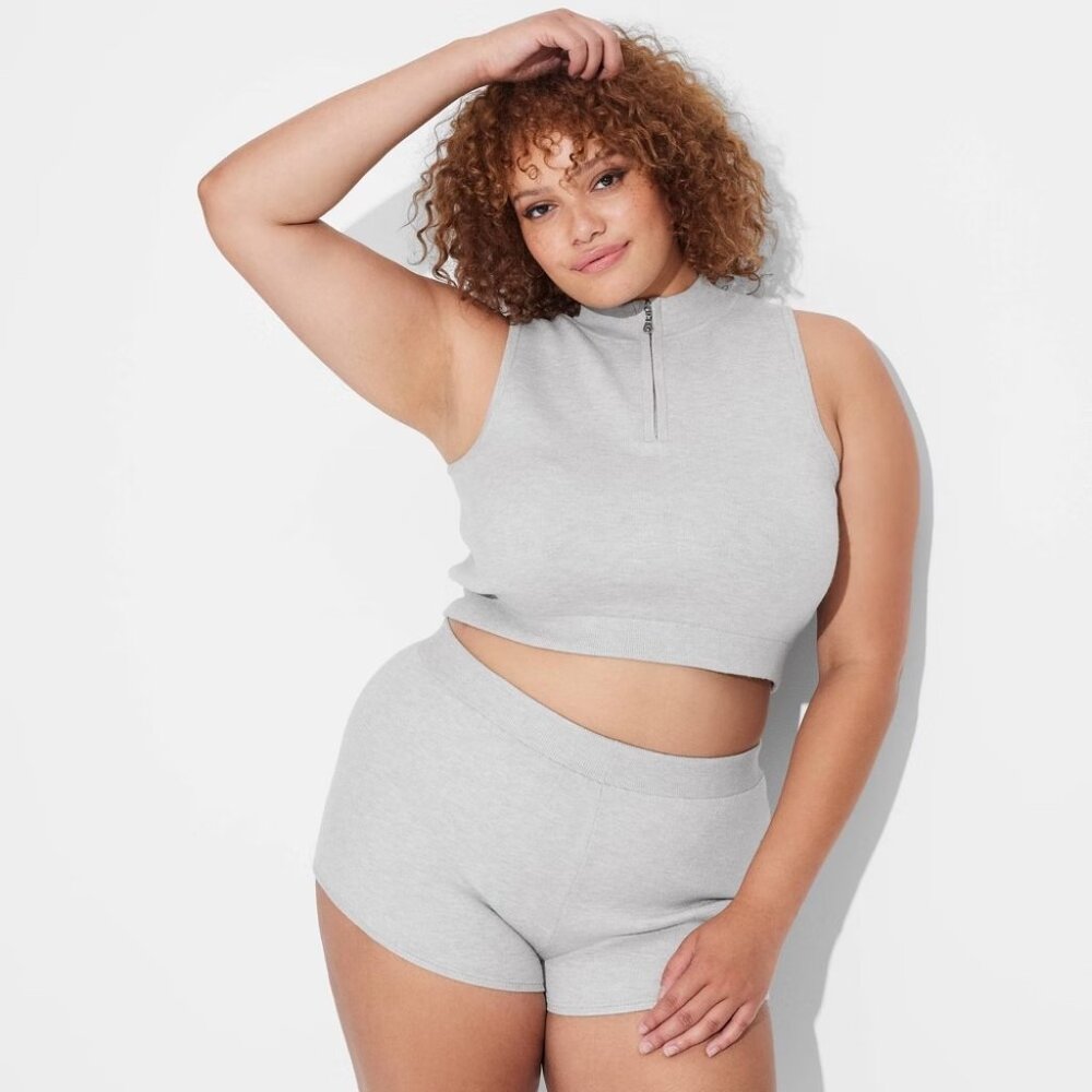 Wild Fable Juniors Plus Size 4X Pull On Sweater Knit Hot Shorts in‎ Gray 1664